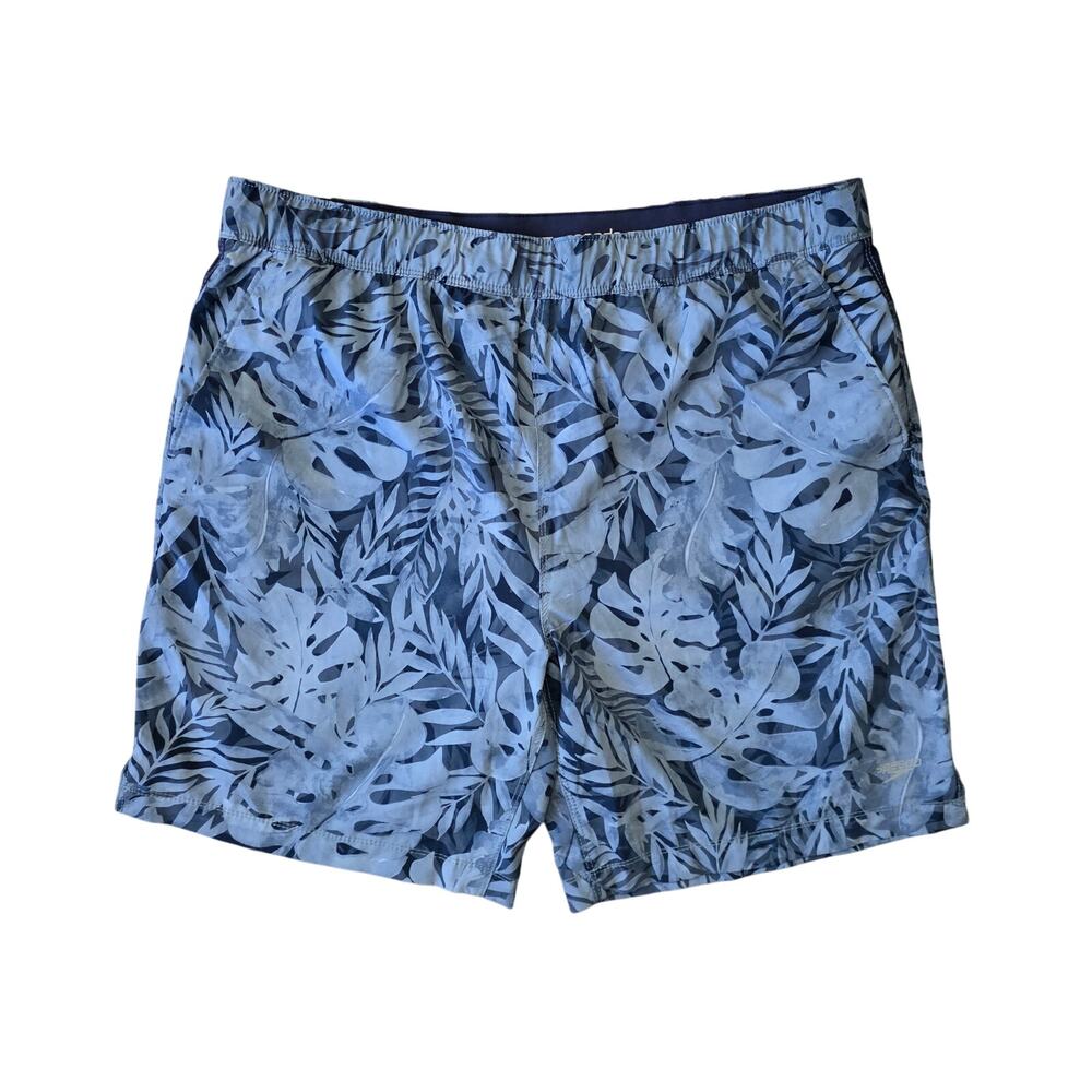 Speedo Tech Volley Swim Shorts Men’s XL Blue Quick Dry Athletic